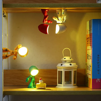 Robot Shaped Battery Operated LED Table Lamp Cordless Desk Light