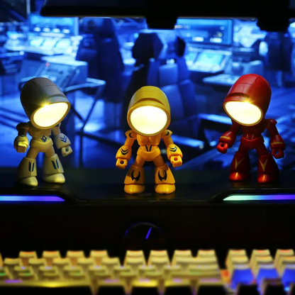 Robot Shaped Battery Operated LED Table Lamp Cordless Desk Light