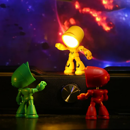 Robot Shaped Battery Operated LED Table Lamp Cordless Desk Light
