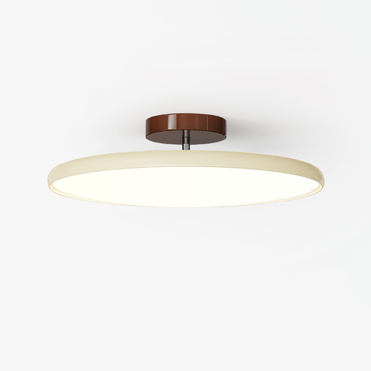 Round Disc Adjustable LED Flush Mount Ceiling Light Beige And Green