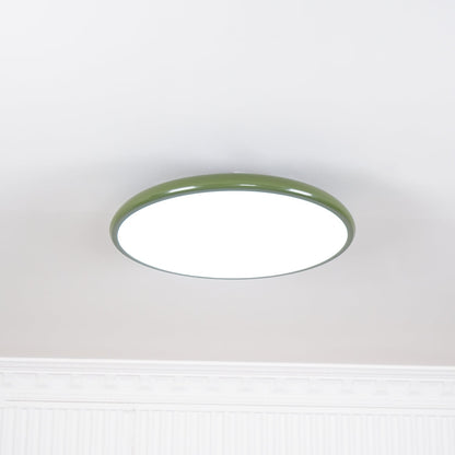 Round Disc Adjustable LED Flush Mount Ceiling Light Beige And Green