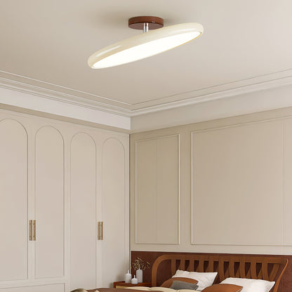 Round Disc Adjustable LED Flush Mount Ceiling Light Beige And Green
