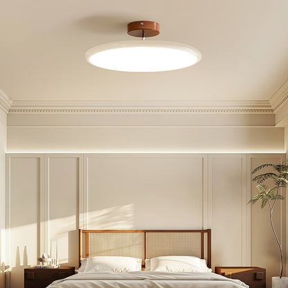 Round Disc Adjustable LED Flush Mount Ceiling Light Beige And Green