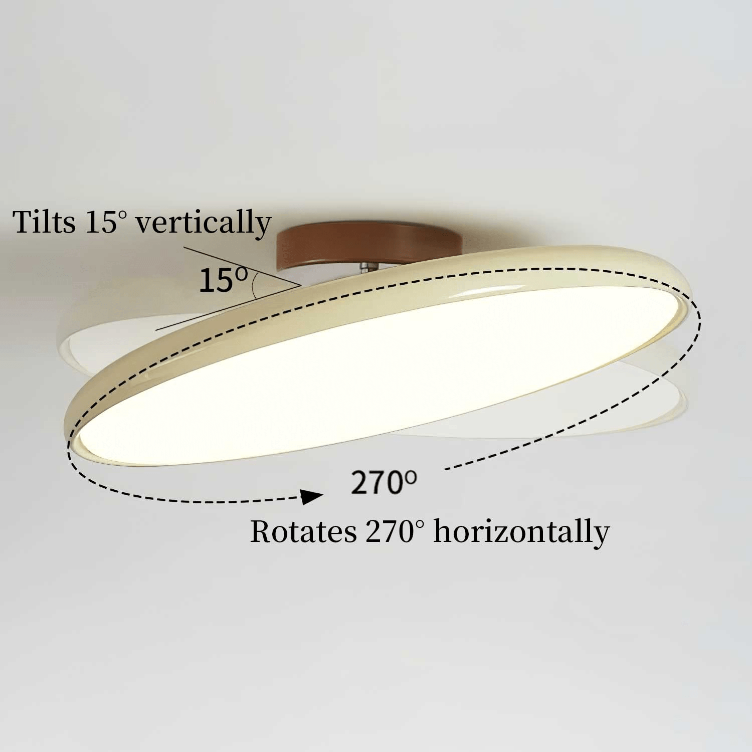 Round Disc Adjustable LED Flush Mount Ceiling Light Beige And Green