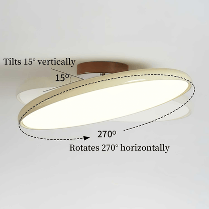 Round Disc Adjustable LED Flush Mount Ceiling Light Beige And Green