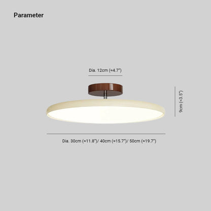 Round Disc Adjustable LED Flush Mount Ceiling Light Beige And Green