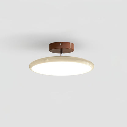 Round Disc Adjustable LED Flush Mount Ceiling Light Beige And Green