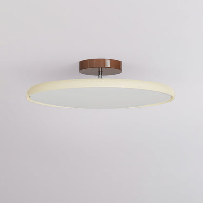 Round Disc Adjustable LED Flush Mount Ceiling Light Beige And Green