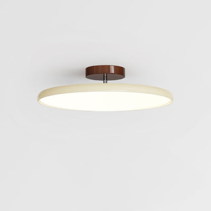 Round Disc Adjustable LED Flush Mount Ceiling Light Beige And Green