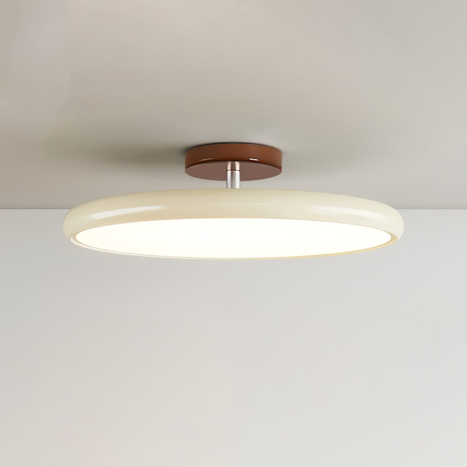 Round Disc Adjustable LED Flush Mount Ceiling Light Beige And Green