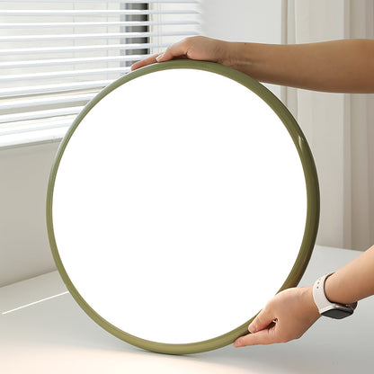 Round Disc Adjustable LED Flush Mount Ceiling Light Beige And Green