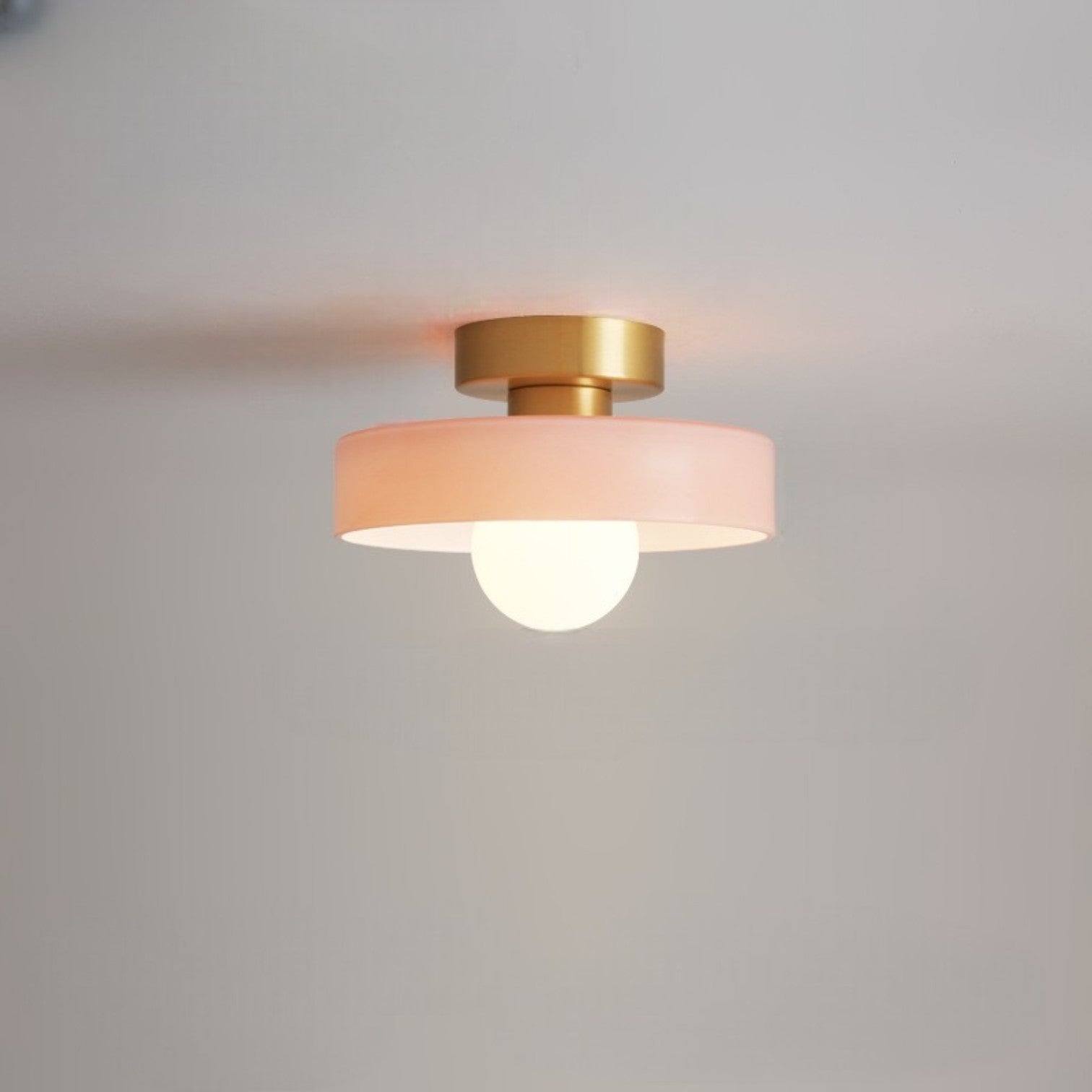 Round Glass LED Semi Flush Ceiling Light With Globe