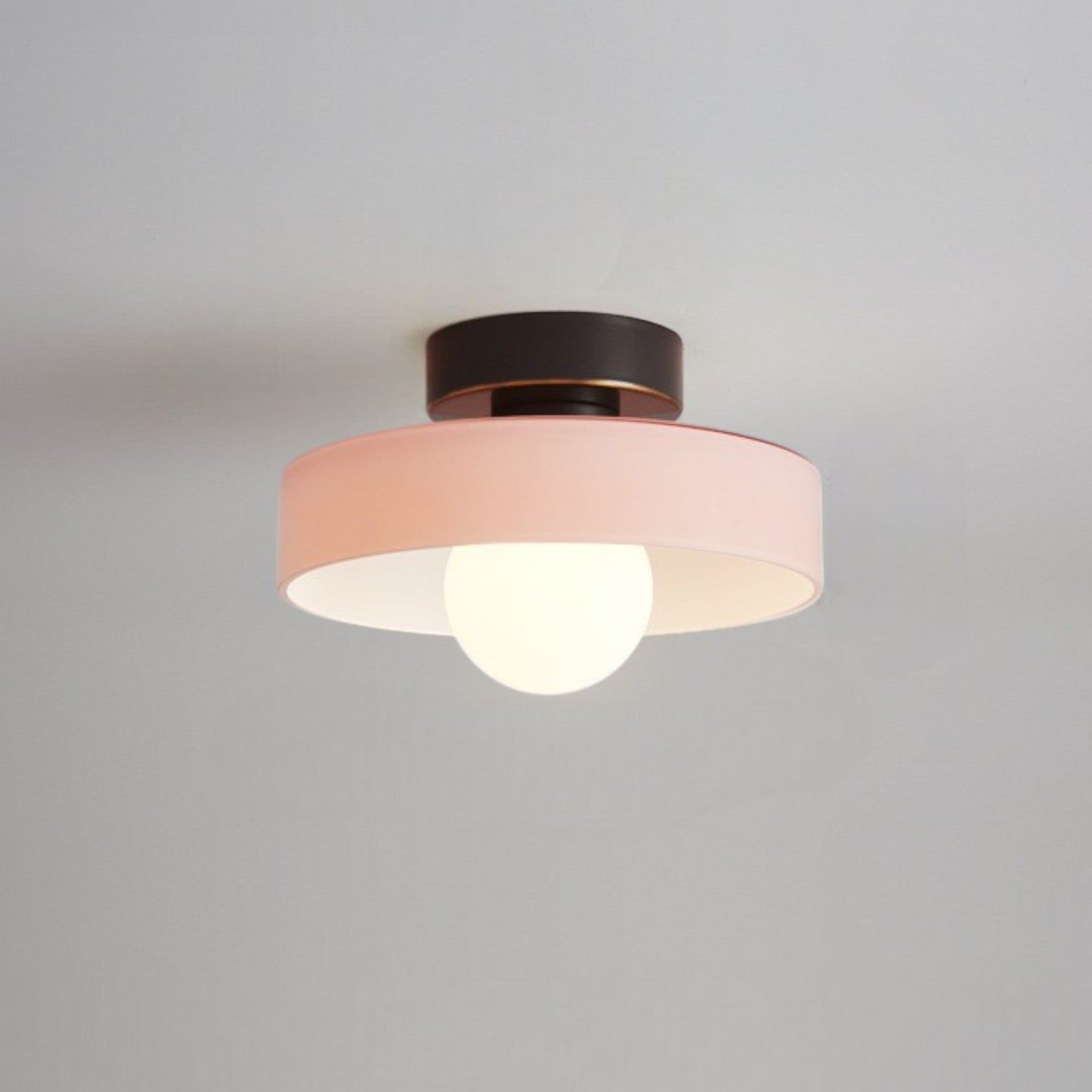 Round Glass LED Semi Flush Ceiling Light With Globe