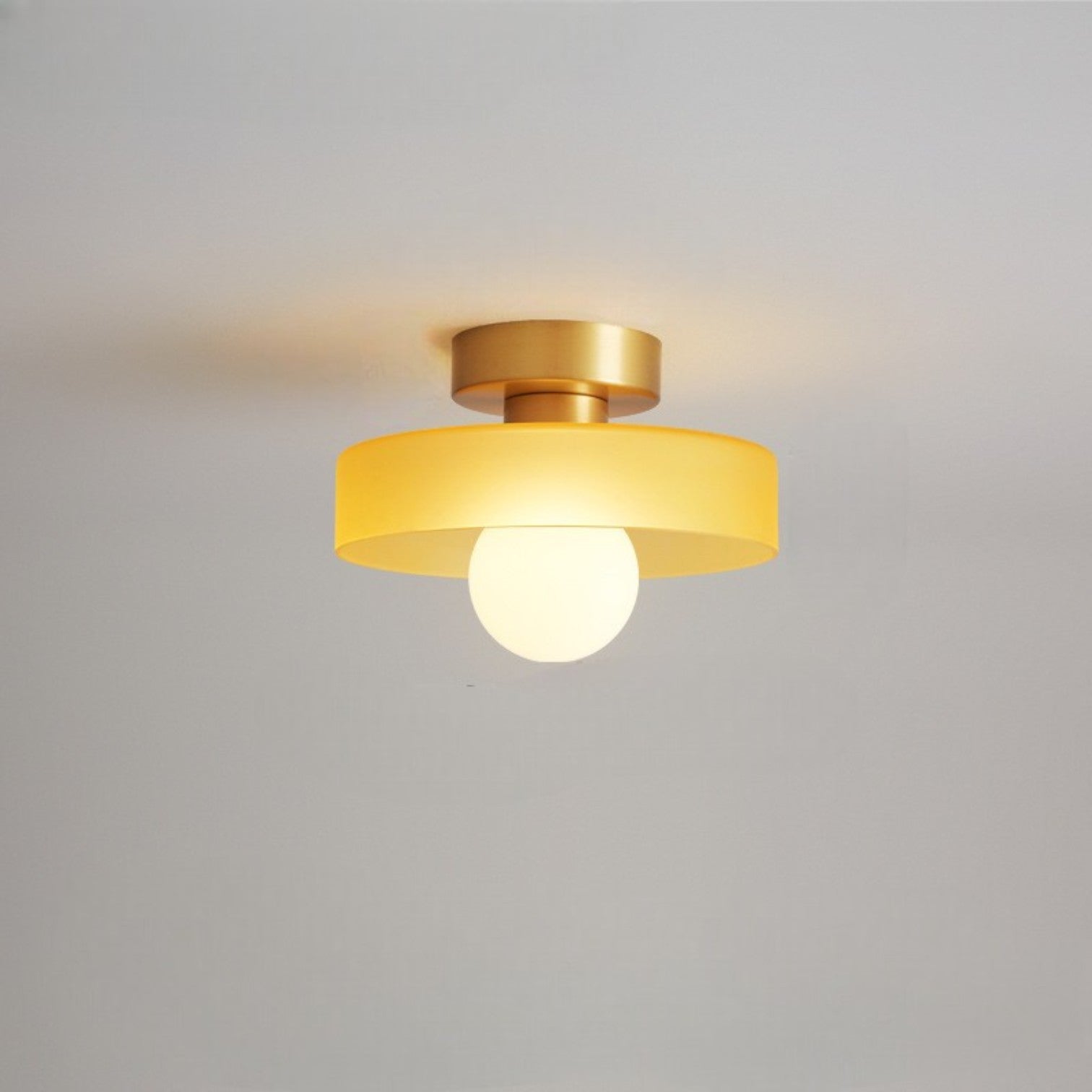 Round Glass LED Semi Flush Ceiling Light With Globe