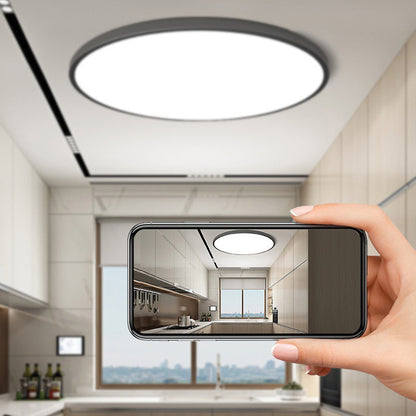 Round Slim LED Bathroom Ceiling Light IP44 White And Black
