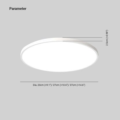 Round Slim LED Bathroom Ceiling Light IP44 White And Black