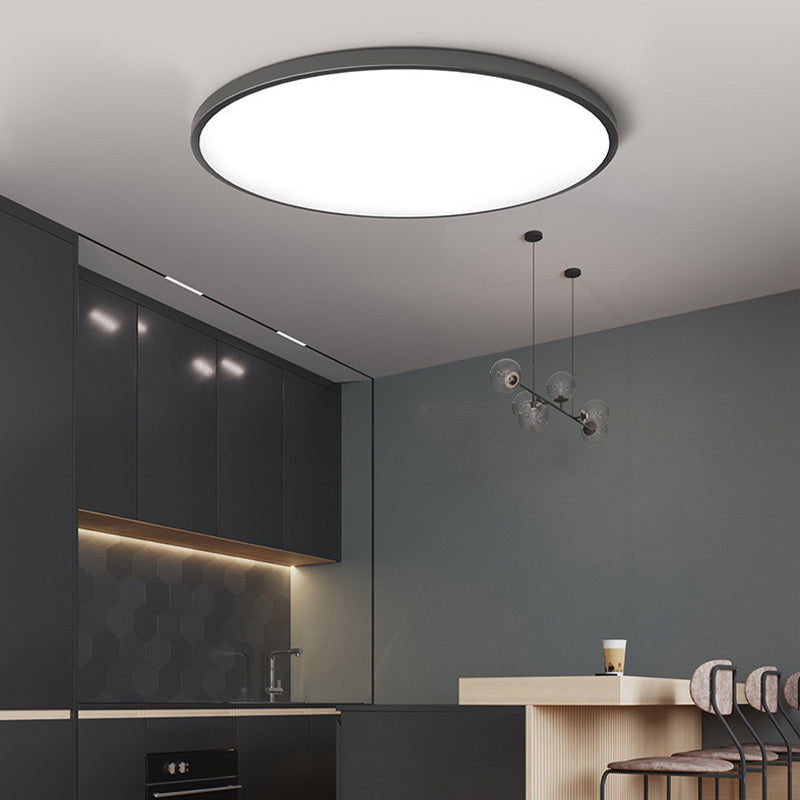 Round Slim LED Bathroom Ceiling Light IP44 White And Black