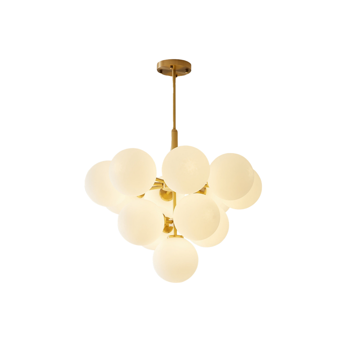 Scandi Gold Glass Globe Cluster Pendant Light Chandelier