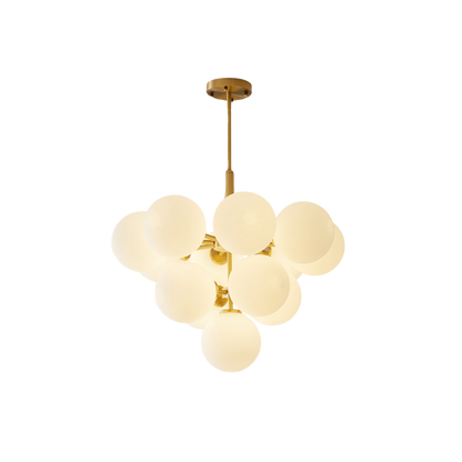 Scandi Gold Glass Globe Cluster Pendant Light Chandelier