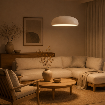Scandi Minimalist Aluminium Dome Pendant Light