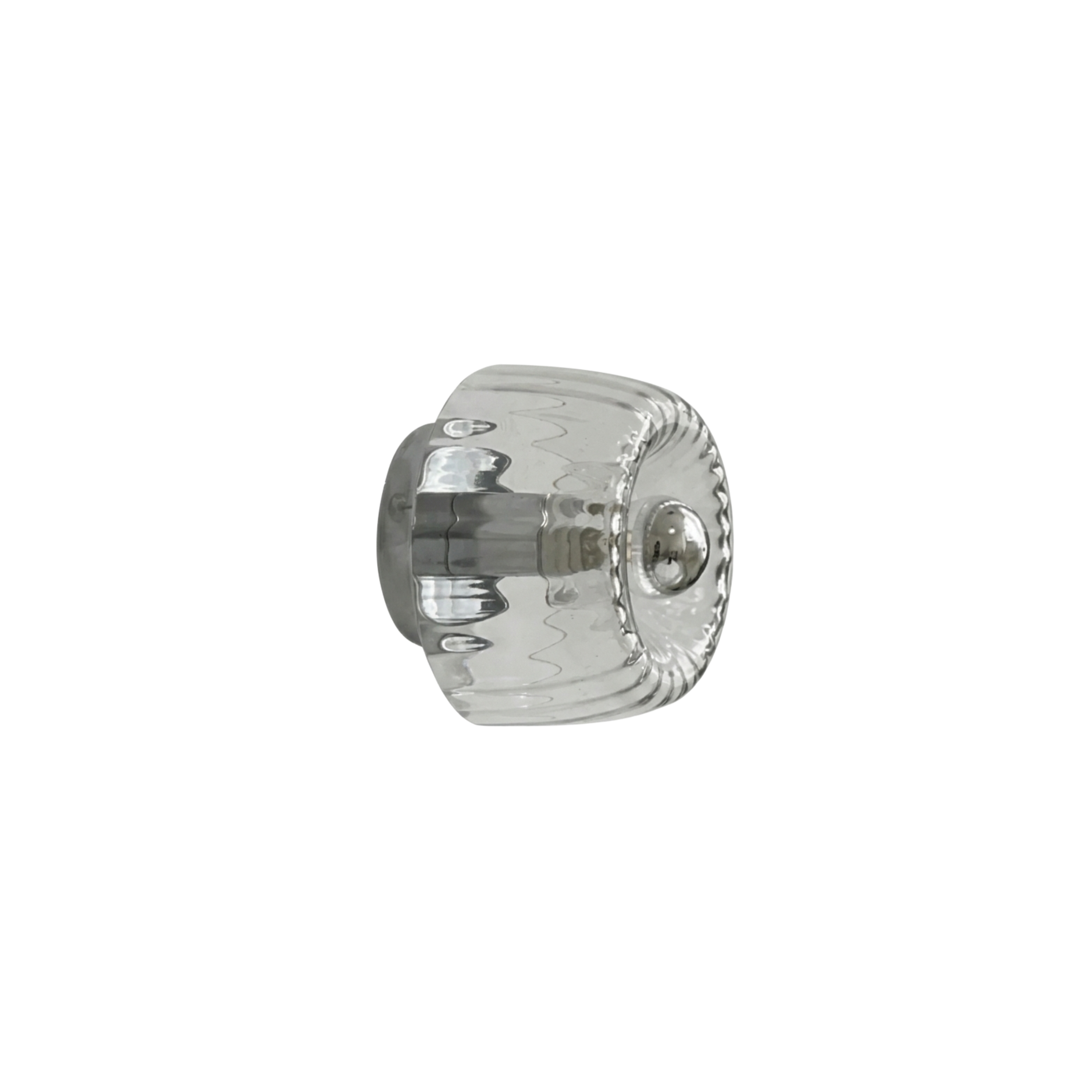 Scandi Ribbed Glass Round Wall Sconce Wall Light