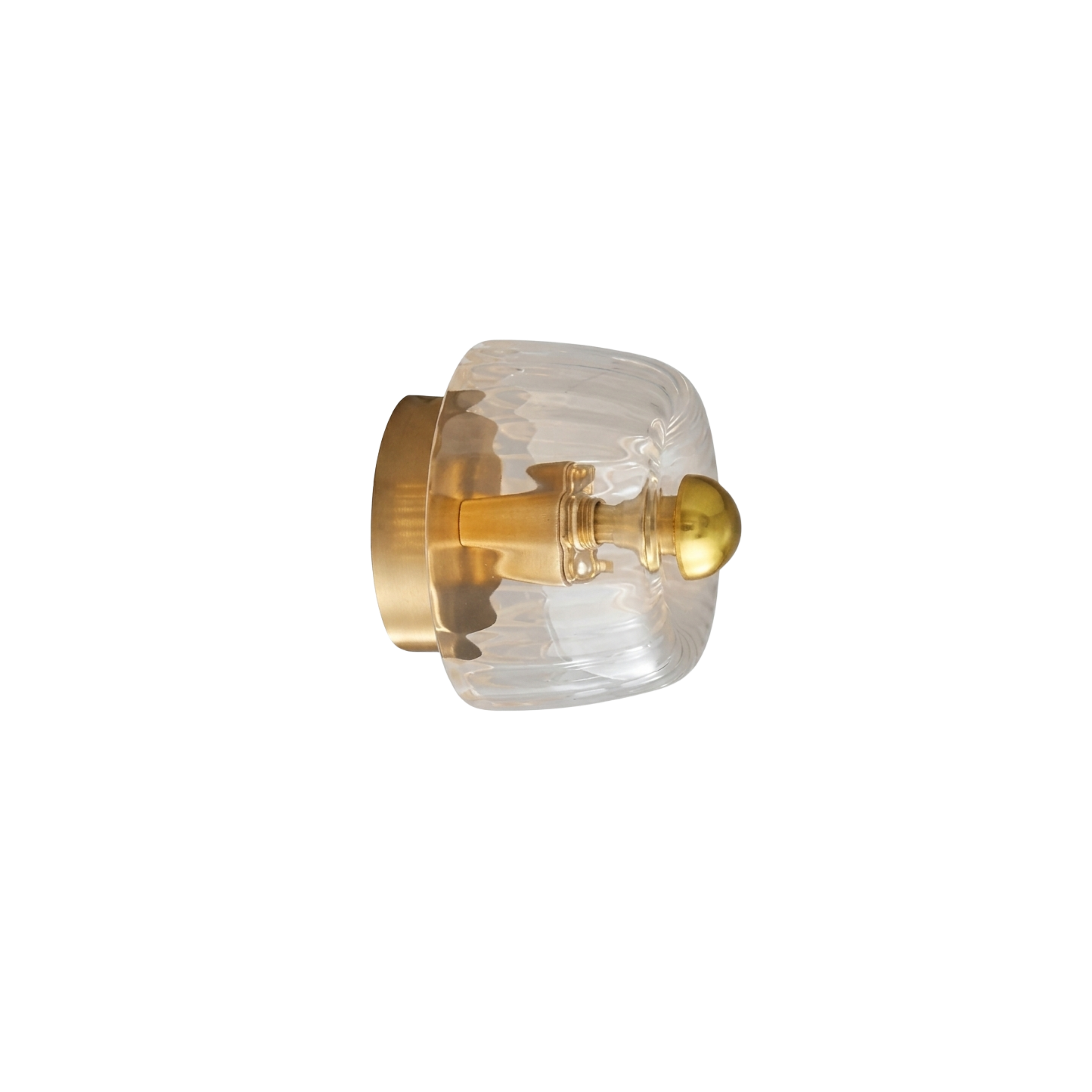 Scandi Ribbed Glass Round Wall Sconce Wall Light
