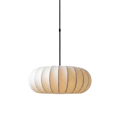 Scandi White Silk Oval Pendant Light