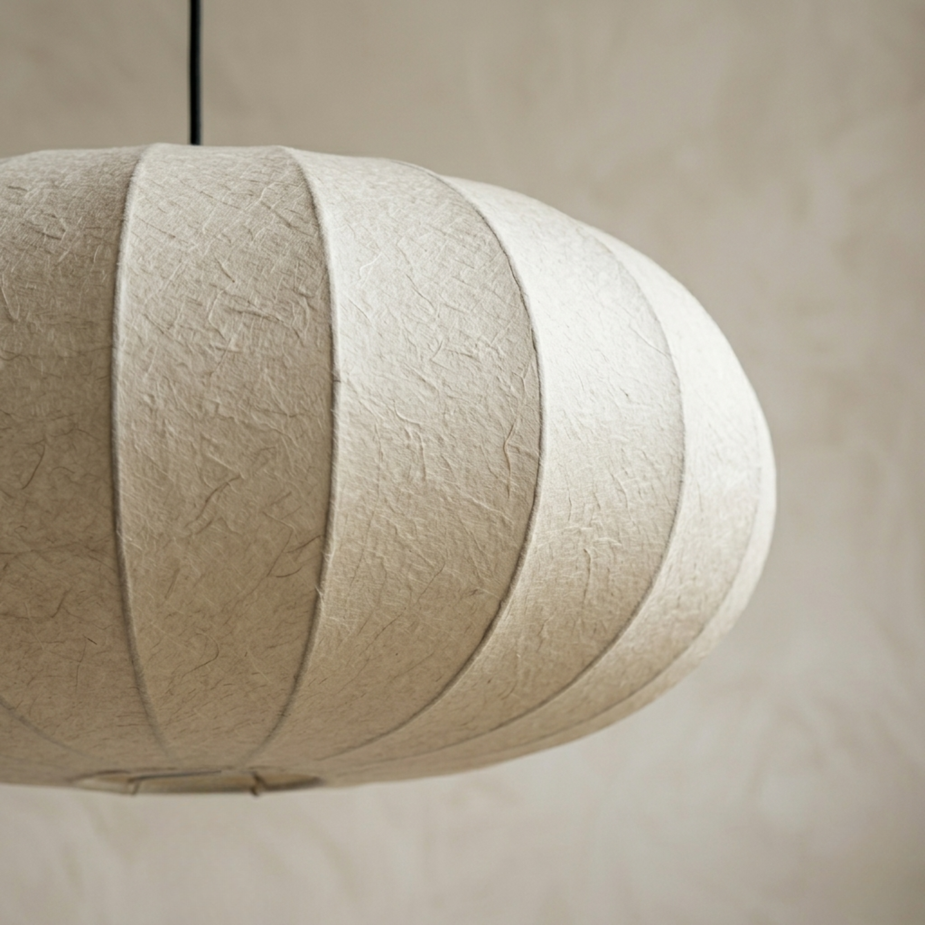 Scandi White Silk Oval Pendant Light