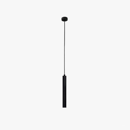 Slim Black Metal Cylinder Tube Pendant Light Minimalist Modern LED