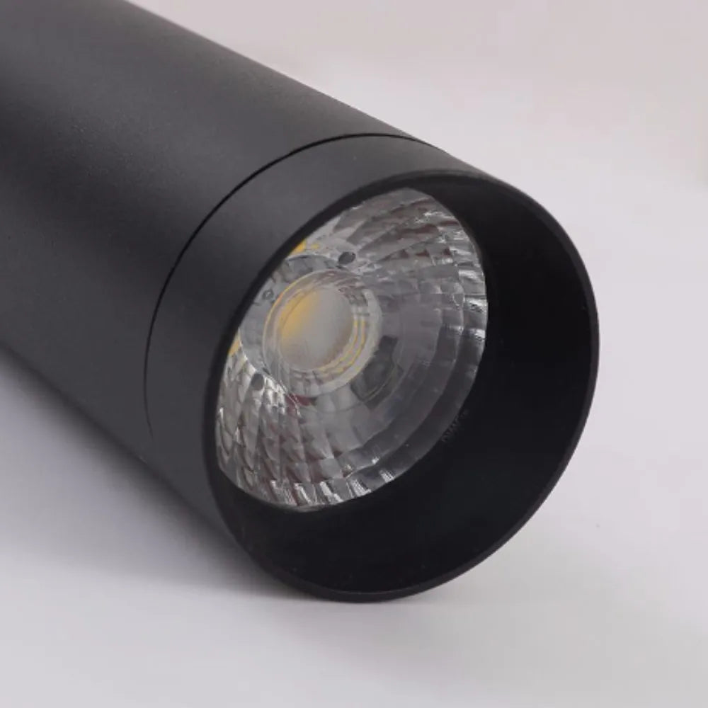 Slim Black Metal Cylinder Tube Pendant Light Minimalist Modern LED