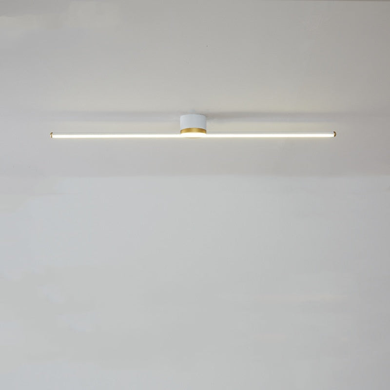 Slim Linear Bar LED Flush Mount Ceiling Light Minimalist Black And White