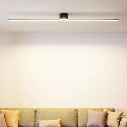 Slim Linear Bar LED Flush Mount Ceiling Light Minimalist Black And White