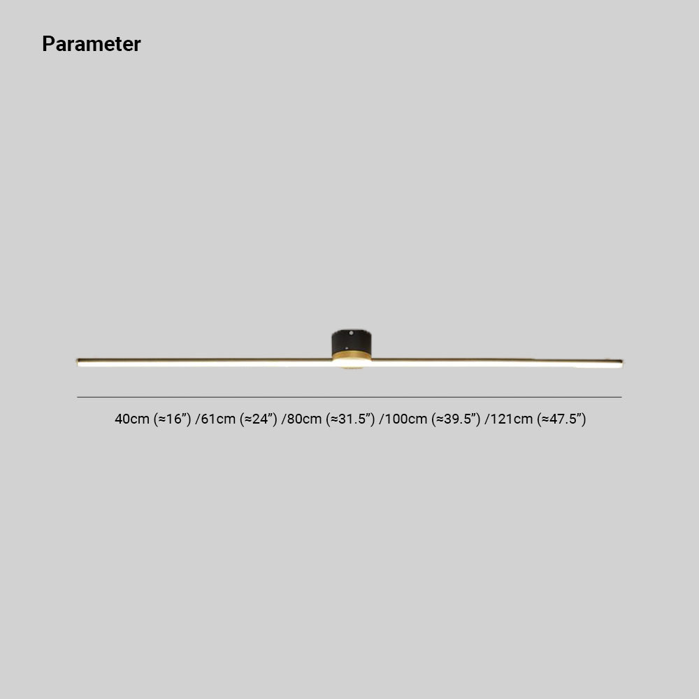 Slim Linear Bar LED Flush Mount Ceiling Light Minimalist Black And White