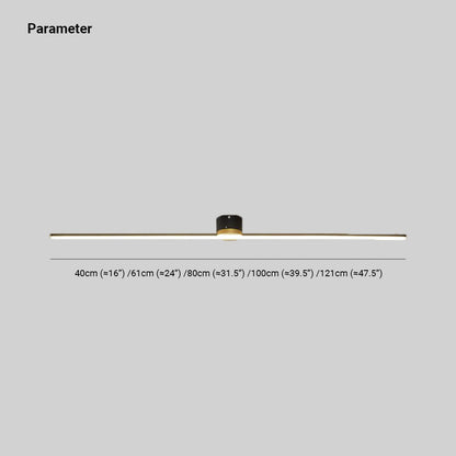 Slim Linear Bar LED Flush Mount Ceiling Light Minimalist Black And White