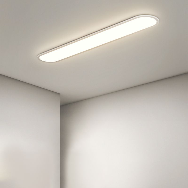 Slim Oval LED Flush Mount Ceiling Light Minimalist Black And White