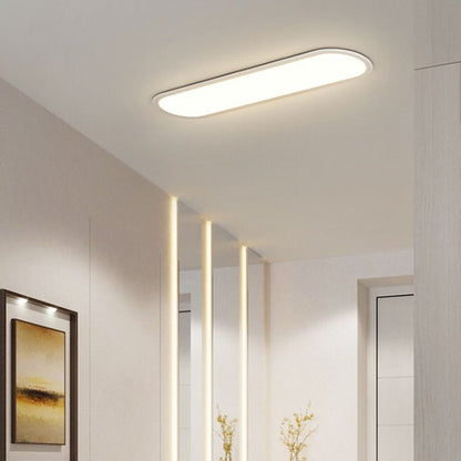 Slim Oval LED Flush Mount Ceiling Light Minimalist Black And White
