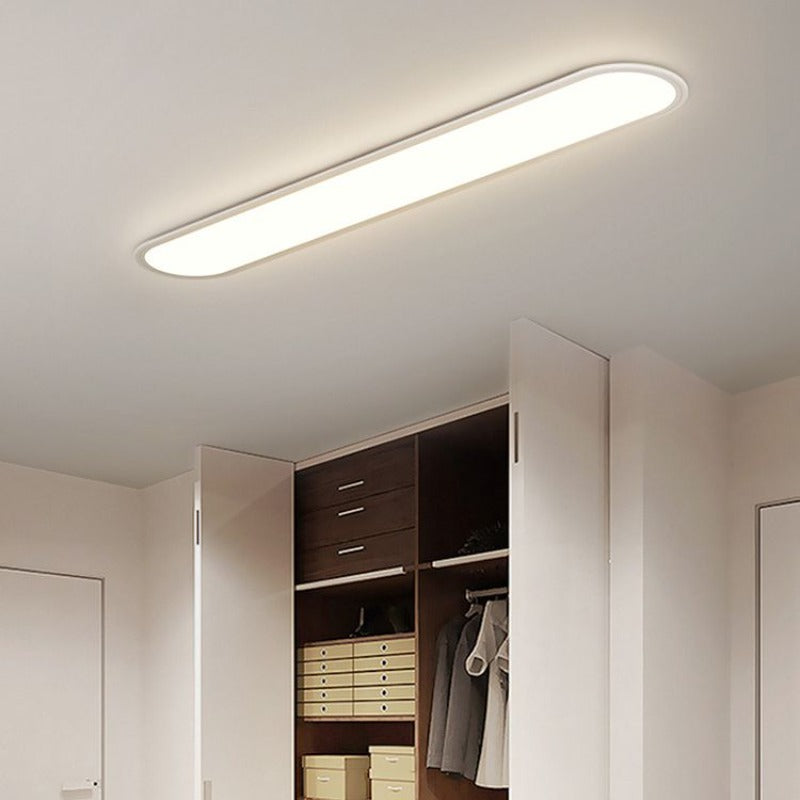 Slim Oval LED Flush Mount Ceiling Light Minimalist Black And White