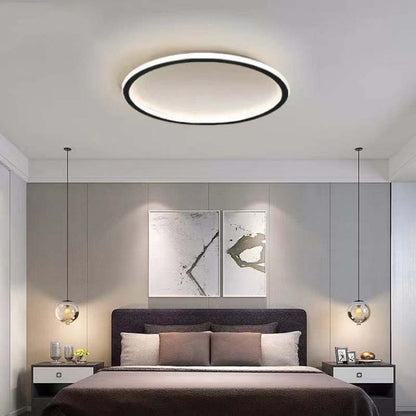Slim Round Ring LED Flush Mount Ceiling Light Black And White