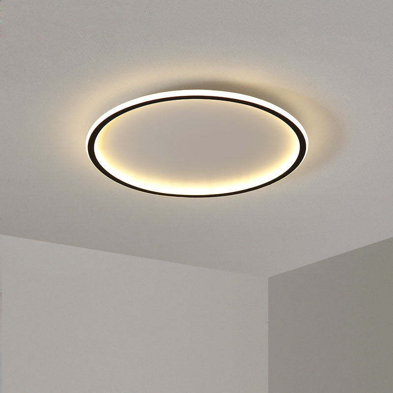 Slim Round Ring LED Flush Mount Ceiling Light Black And White