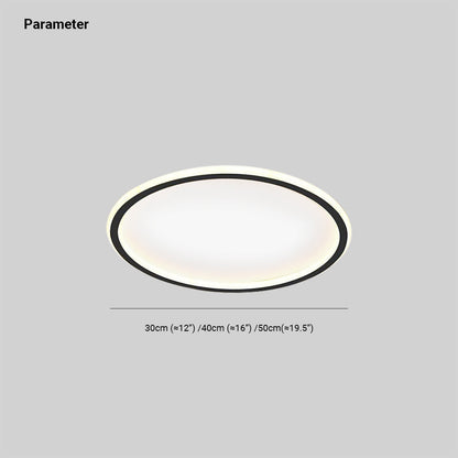 Slim Round Ring LED Flush Mount Ceiling Light Black And White