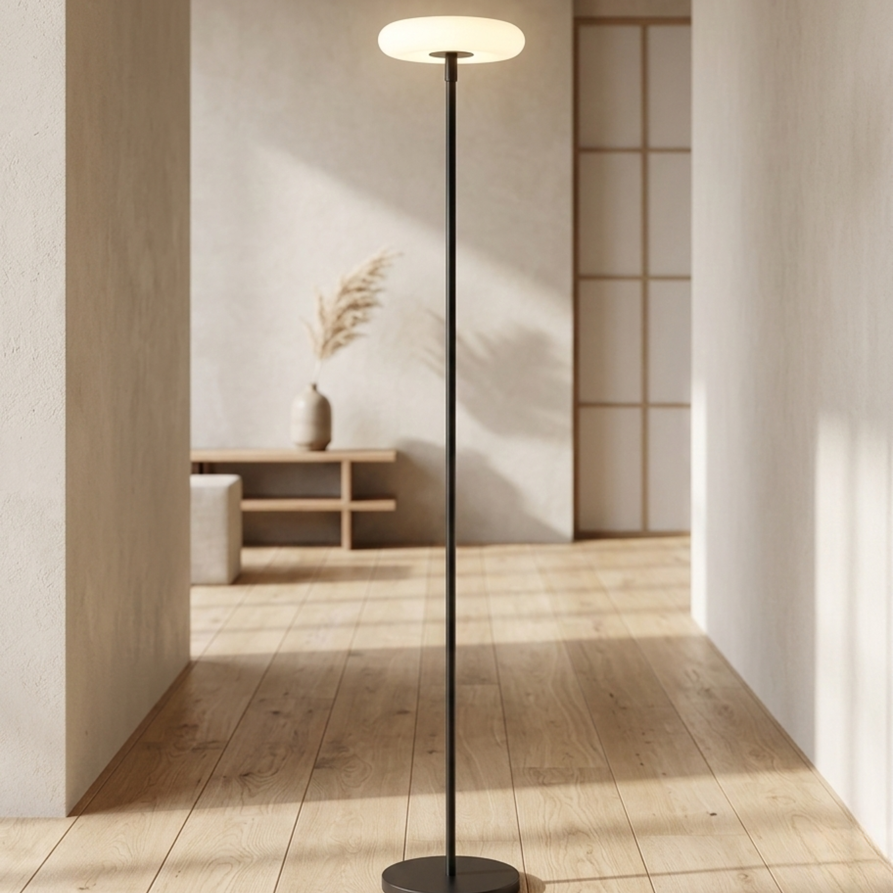 Solar Garden Light Black Floor Standing LED Path and Terrace Lamp