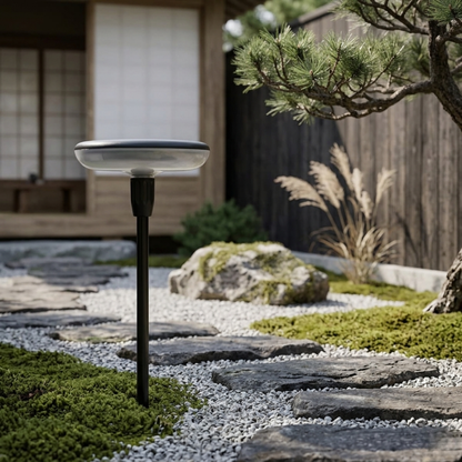 Solar Garden Lights Set of 6 Black Mushroom Stake Path Lights