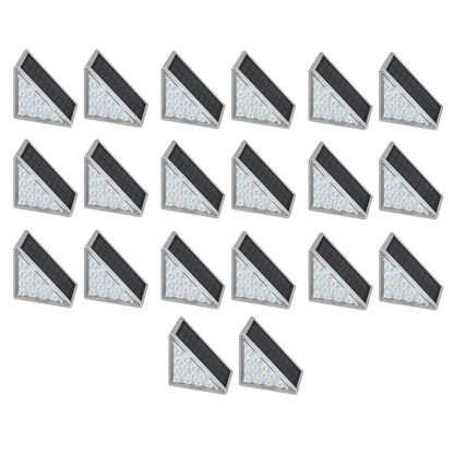 Solar LED Step Lights Outdoor Garden Stair and Path Lights Warm White