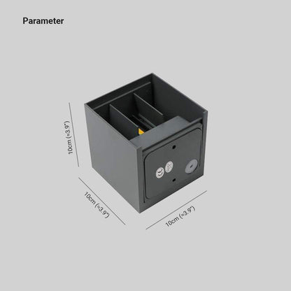 Square Up And Down Outdoor Wall Light Modern Black LED Garden Sconce