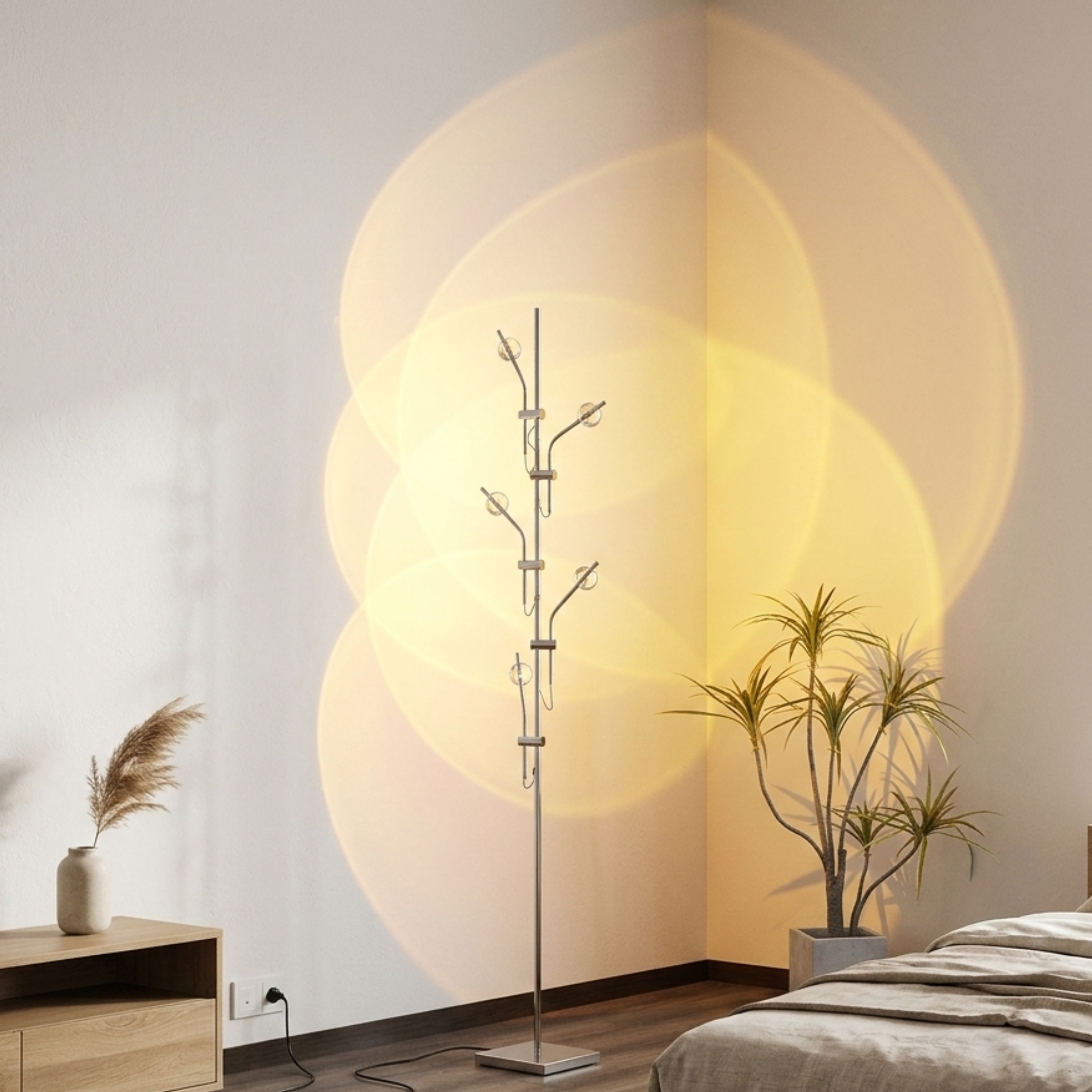 Sunset Lamp Five Head LED Projector Floor Lamp with Colour Filters