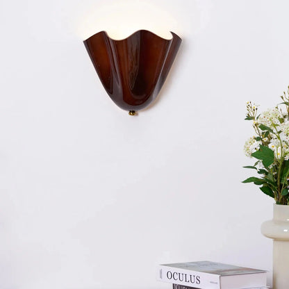 Vintage Scalloped Glass Shell Wall Sconce E14 Wall Light