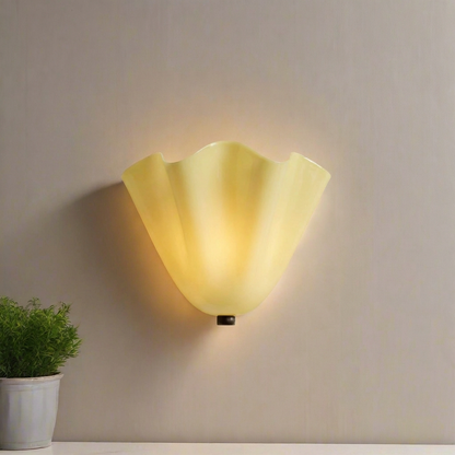 Vintage Scalloped Glass Shell Wall Sconce E14 Wall Light