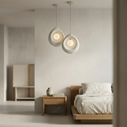 Wabi Sabi Japandi Sculptural Teardrop Pendant Light