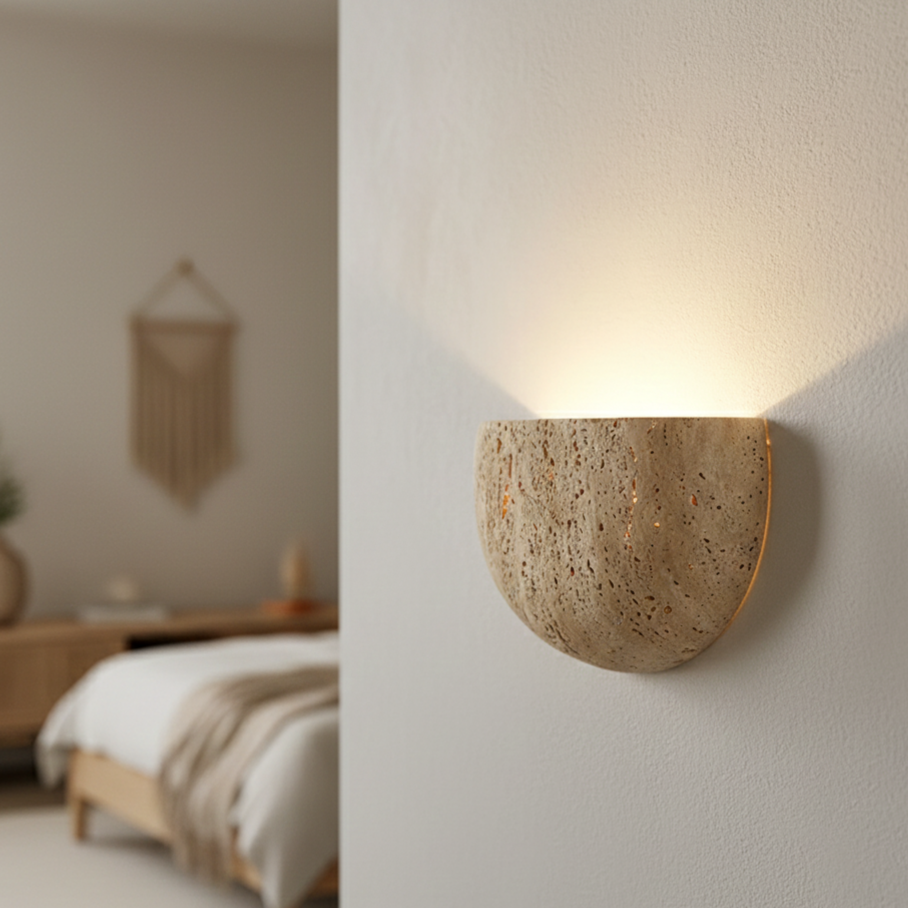 Wabi Sabi Natural Stone Wall Light Up Down Wall Sconce