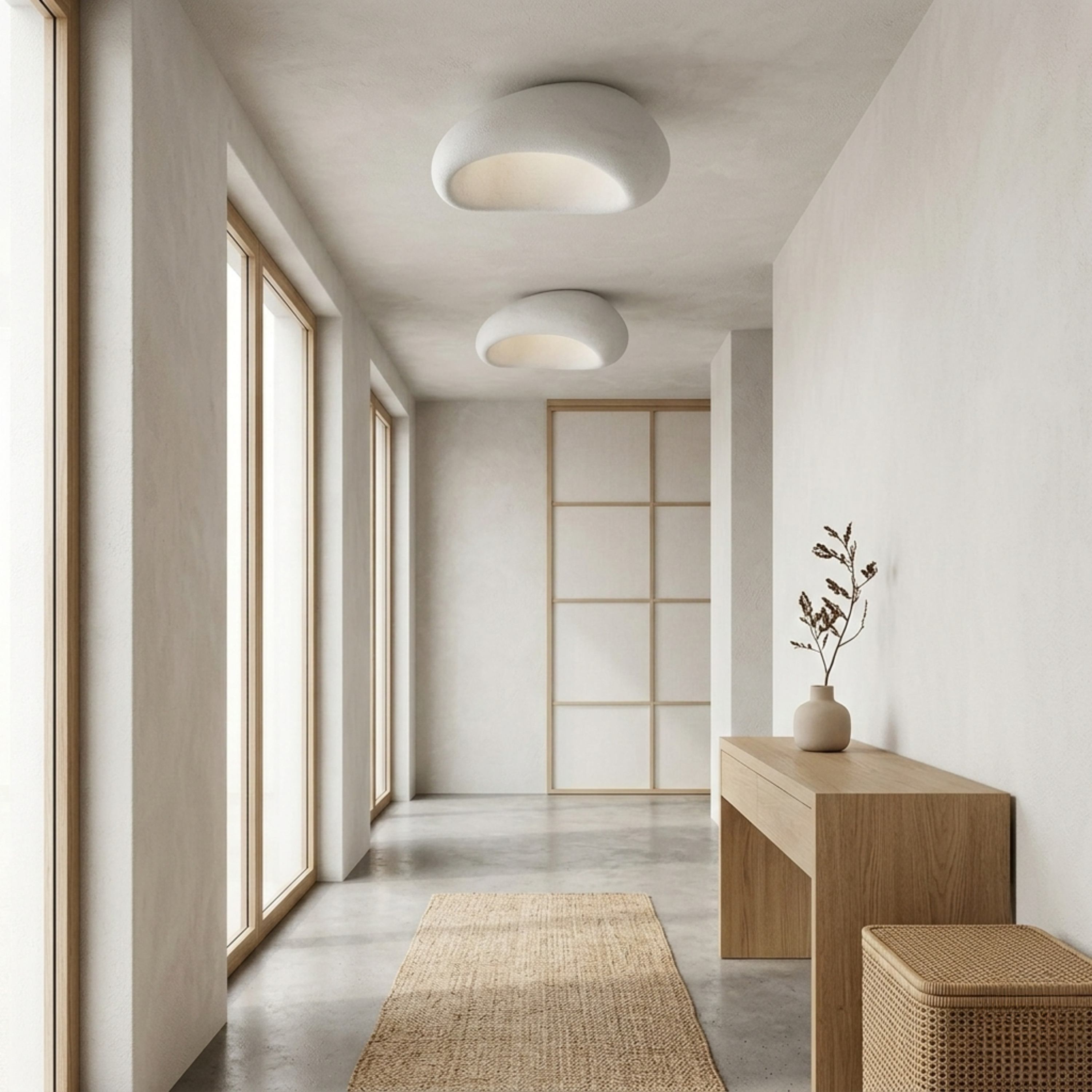 Wabi Sabi Pebble Flush Mount LED Ceiling Light